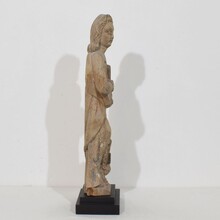 Hand carved oak statue of saint John the evangelist, France circa 1550-1650