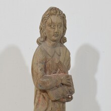 Hand carved oak statue of saint John the evangelist, France circa 1550-1650