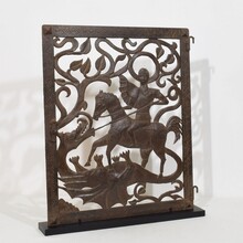 Small iron door depicting Saint George killing the dragon, Italy 16/17th century
