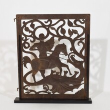 Small iron door depicting Saint George killing the dragon, Italy 16/17th century