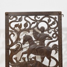 Small iron door depicting Saint George killing the dragon, Italy 16/17th century