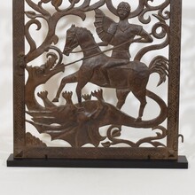 Small iron door depicting Saint George killing the dragon, Italy 16/17th century