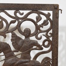 Small iron door depicting Saint George killing the dragon, Italy 16/17th century