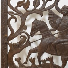 Small iron door depicting Saint George killing the dragon, Italy 16/17th century