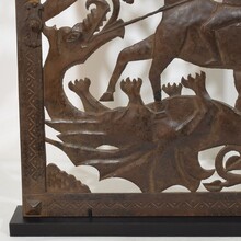 Small iron door depicting Saint George killing the dragon, Italy 16/17th century