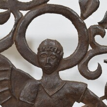 Small iron door depicting Saint George killing the dragon, Italy 16/17th century