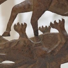 Small iron door depicting Saint George killing the dragon, Italy 16/17th century