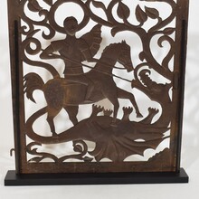 Small iron door depicting Saint George killing the dragon, Italy 16/17th century