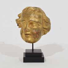 Carved giltwood baroque angel head, Italy circa 1650-1750