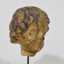 Carved giltwood baroque angel head, Italy circa 1650-1750