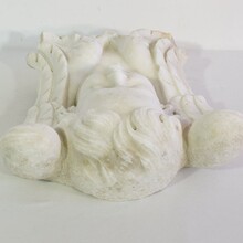 Carved white marble winged angel head, Italy circa 1650-1750