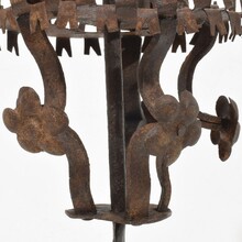 Folk art forged iron candleholder, Spain circa 1650