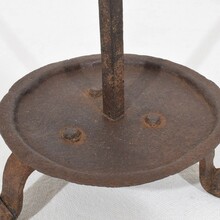 Folk art forged iron candleholder, Spain circa 1650