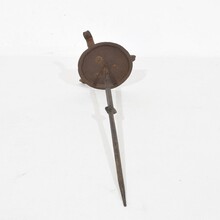 Folk art forged iron candleholder, Spain circa 1650