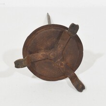 Folk art forged iron candleholder, Spain circa 1650