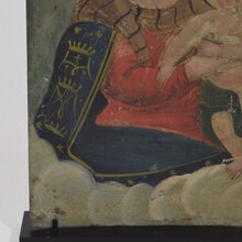 Painting of maria with baby Jesus on metal, France circa 1800-1850