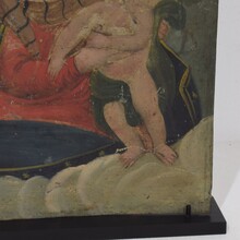 Painting of maria with baby Jesus on metal, France circa 1800-1850