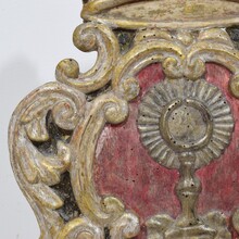 Baroque carved wooden silvered panel/coat of arms, Italy circa 1750