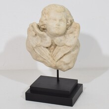Baroque marble winged angel head, Italy circa 1750