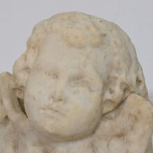 Baroque marble winged angel head, Italy circa 1750