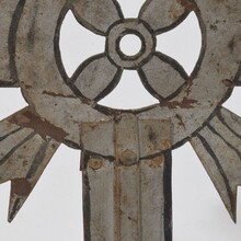 Baroque painted metal procession cross, Italy circa 1750