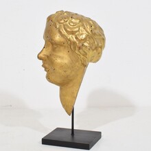 Carved giltwood baroque angel head, Italy circa 1750