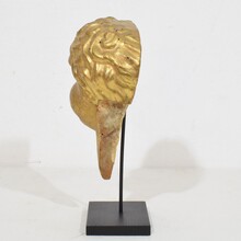 Carved giltwood baroque angel head, Italy circa 1750