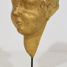 Carved giltwood baroque angel head, Italy circa 1750