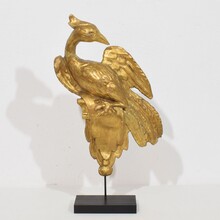 Carved giltwood neoclassical style bird ornament, Italy circa 1780