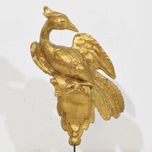 Carved giltwood neoclassical style bird ornament, Italy circa 1780