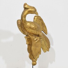 Carved giltwood neoclassical style bird ornament, Italy circa 1780