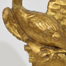 Carved giltwood neoclassical style bird ornament, Italy circa 1780