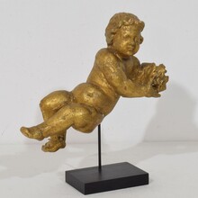 Carved wooden baroque angel, Italy circa 1750