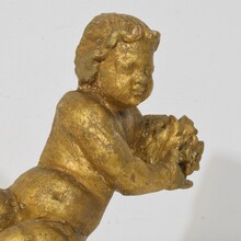 Carved wooden baroque angel, Italy circa 1750