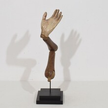 Carved wooden baroque arm of a Saint figure, Italy circa 1750