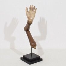 Carved wooden baroque arm of a Saint figure, Italy circa 1750