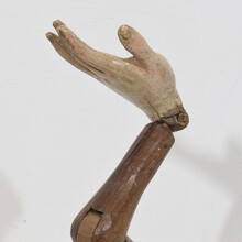 Carved wooden baroque arm of a Saint figure, Italy circa 1750