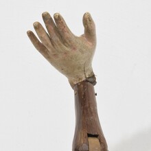 Carved wooden baroque arm of a Saint figure, Italy circa 1750