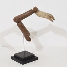 Carved wooden baroque arm of a Saint figure, Italy circa 1750
