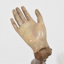 Carved wooden baroque arm of a Saint figure, Italy circa 1750