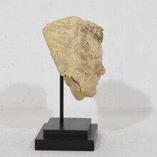 Chalk/ cast stone angel head, Italy circa 1750