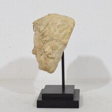 Chalk/ cast stone angel head, Italy circa 1750