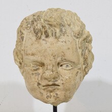 Chalk/ cast stone angel head, Italy circa 1750