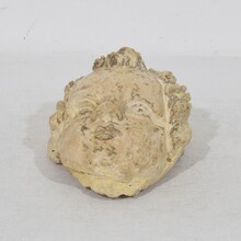 Chalk/ cast stone angel head, Italy circa 1750