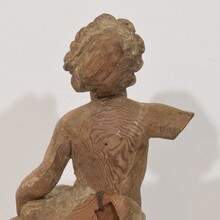 Carved wooden baroque angel fragment, Italy circa 1750