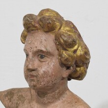 Carved wooden baroque angel fragment, Italy circa 1750