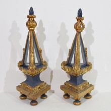 Pair baroque carved wooden reliquary shrines, Italy circa 1750