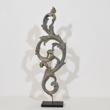 Hand carved wooden baroque style curl ornament, Italy circa 1850