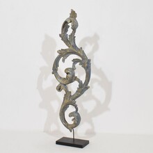 Hand carved wooden baroque style curl ornament, Italy circa 1850