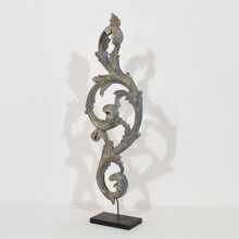 Hand carved wooden baroque style curl ornament, Italy circa 1850